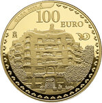 Pièce de monnaie en Or 100 Euro g 6.75 Millésime 2026 Antoni Gaudi CASA MILA (PRÉCOMMANDE)