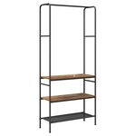 vidaXL Portant à vêtements avec étagères Bois ancien 77 x 30 x 171 cm