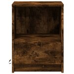 vidaXL Armoire de chevet et lumières LED chêne fumé bois d'ingénierie