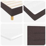 vidaXL Lit à Ressorts avec Matelas Crème 90x200 cm Tissu Marron foncé