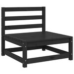 vidaXL Canapés centraux de jardin 3 Pièces noir bois de pin massif