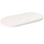 vidaXL Dessus de table blanc 80x40x2 5 cm bois de pin massif ovale