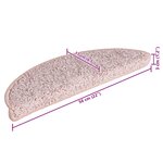 vidaXL Tapis d'escalier 15 pièces 56 x 17 x 3 cm Rose clair Demi-rond