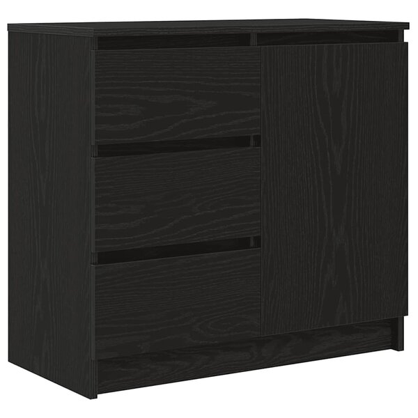 vidaXL Buffet avec tiroir chêne noir 71x35x65 cm bois d'ingénierie