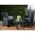 ProGarden Ensemble de jardin avec coussins 3 Pièces Akita Anthracite