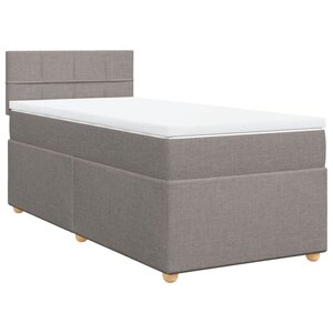 vidaXL Sommier à lattes de lit avec matelas Taupe 90x200 cm Tissu