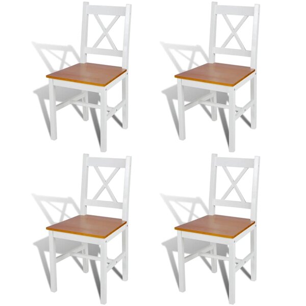 vidaXL Chaises à manger lot de 4 blanc bois de pin
