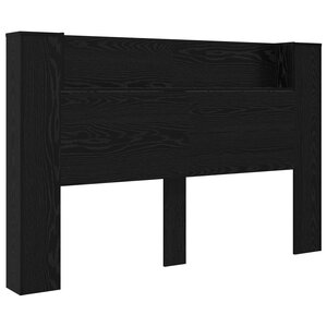 vidaXL Cabinet de Tête de Lit avec LED Chêne Noir Bois d'ingénierie