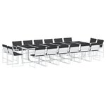 vidaXL Ensemble à manger de jardin avec coussins 17Pièces blanc textilène