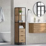 vidaXL Ensemble de mobilier de salle de bain Chêne artisanal