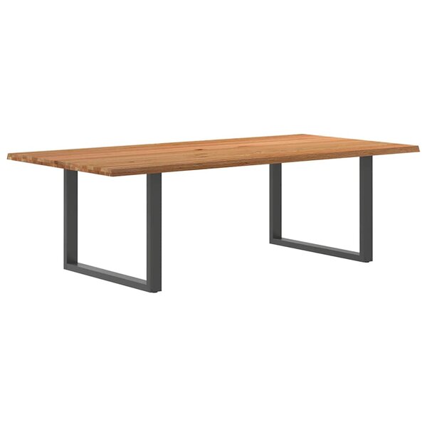 vidaXL Table à manger et bord naturel bois massif chêne rectangulaire