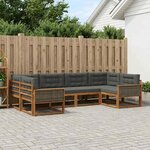 vidaXL Ensemble de canapés d'extérieur 6 pc Naturel et Anthracite
