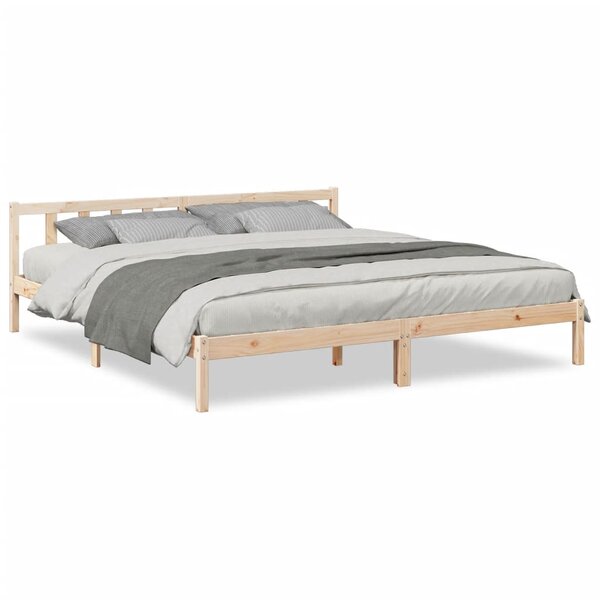 vidaXL Cadre de lit extra long sans matelas 180x220 cm bois massif pin