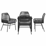 vidaXL Ensemble de salle à manger pour jardin 5 Pièces Noir polyrotin