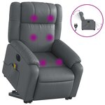 vidaXL Fauteuil inclinable de massage électrique gris similicuir