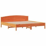 vidaXL Lit bibliothèque sans matelas cire marron 180x200 cm pin massif