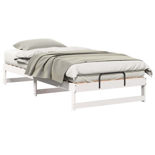vidaXL Cadre de lit Blanc 100 x 210 cm Pin massif