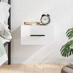 vidaXL Table de chevet murale blanc brillant 35x35x20 cm