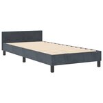 Lit vidaXL en Gris Foncé  100x200 cm  Fabriqué en Velours