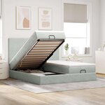 VidaXL Cadre de lit ottoman et matelas gris clair 180x200cm velours