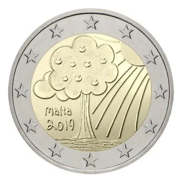 2 euros commémorative Malte 2019 UNC - Nature et Environnement.