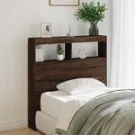 vidaXL Armoire tête de lit avec LED chêne marron 100x17x102 cm