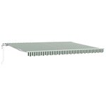vidaXL Auvent Rétractable 450 × 350 cm Vert et blanc