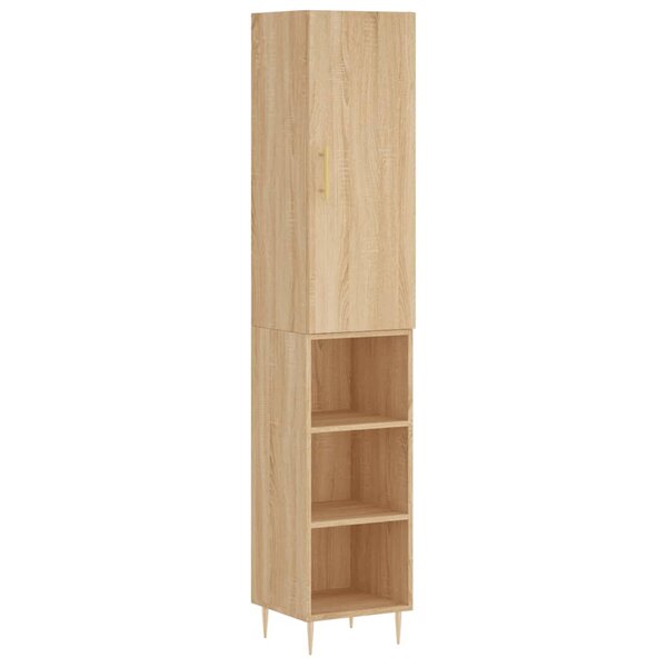 vidaXL Buffet haut Chêne sonoma 34 5x34x180 cm Bois d'ingénierie