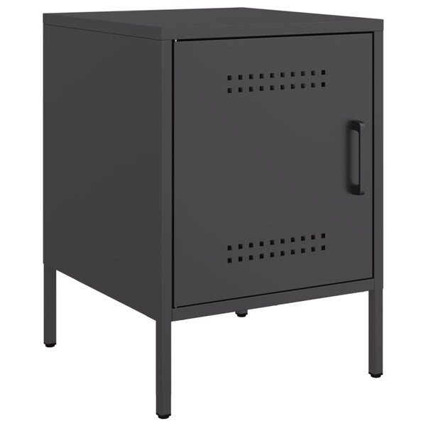 vidaXL Table de chevet noir 36x39x50 5 cm acier