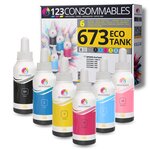 Pack compatible avec EPSON 673 ECOTANK 6 bouteilles d'encre