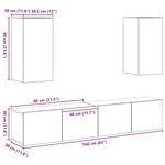 vidaXL Ensemble meuble TV 4 Pièces Bois ancien 80 x 30 x 30 cm
