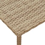 VidaXL Table basse de jardin rectangulaire beige 60x40x37 cm rotin