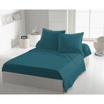 Drap plat microfibre 82 g - 180 x 290 cm - Bleu canard