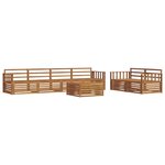 vidaXL Ensemble de canapés d'extérieur 7 Pièces Naturel