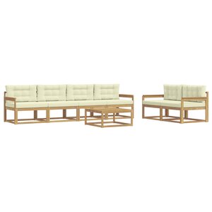 vidaXL Ensemble de canapés d'extérieur 6 pc Blanc et crème