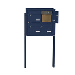 Bloc collectif leabox.com  2x2  grade 3  simple face  Extérieur  fixation sur pieds à sceller  Bleu Saphir RAL 5003 finition brillante