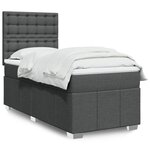 vidaXL Sommier à lattes de lit avec matelas Gris foncé 90x200 cm Tissu
