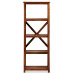 vidaXL Bibliothèque Bois massif d'acacia et finition miel 60x30x160 cm