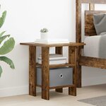 vidaXL Table de chevet Chêne fumé 41 x 40 x 45 cm Bois d'ingénierie