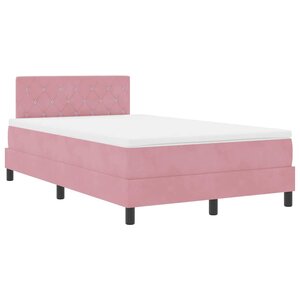 vidaXL Lit à ressort LED avec matelas Rose 120 x 190 cm Velours