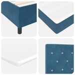 vidaXL Lit à ressorts avec matelas Bleu 90 x 200 cm Velours