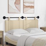 vidaXL Tête de lit suspendue Crème Tissu