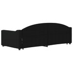 vidaXL Lit de jour avec gigogne et tiroirs noir 90x200 cm tissu