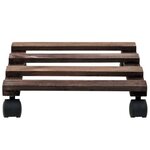 vidaXL Support roulant à plantes Bois de cèdre 4 Pièces 25 x 25 cm