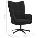 vidaXL Chaise de relaxation avec tabouret Noir Velours