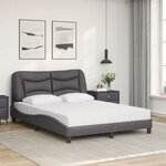 vidaXL Lit avec matelas Hvar gris 120x200 cm similicuir