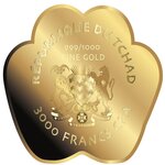 Pièce de monnaie en Or 3000 Francs g 0.031 (1/1000 oz) Millésime 2024 Gold Gift CHRISTMAS CAT 1/1000