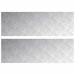 vidaXL Nez de marche Rectangulaire 2 Pièces Argenté 90 x 30 cm Aluminium