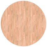 vidaXL Plateau de table Marron clair Ø 90 x 2.5 cm Chêne massif