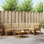 vidaXL Ensemble de canapés d'extérieur 6 Pièces Naturel et Beige